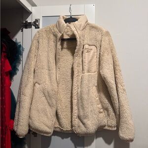 Reebok Women's Beige Teddy Fleece Jacket